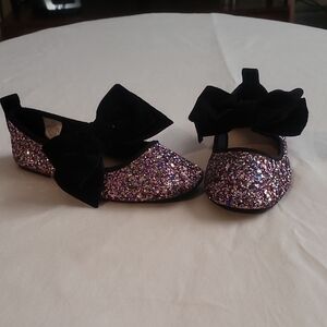 Old Navy Glittery Purple and Black Kids Dress Shoes